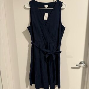 J. Crew Navy Sleeveless Midi Dress